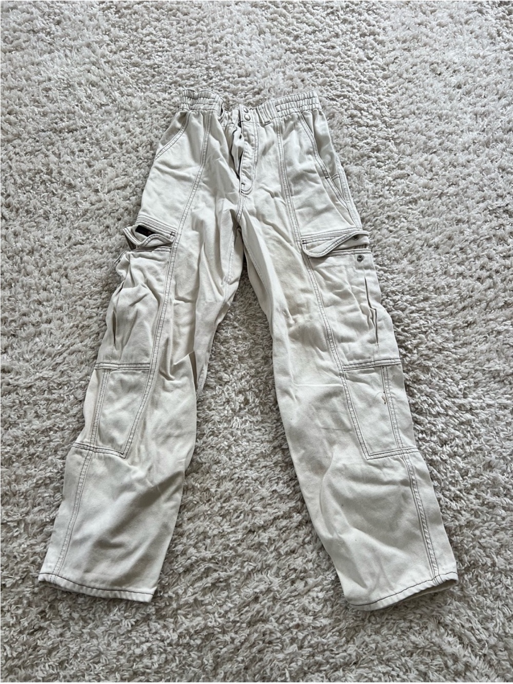 BDG Women's Cargo Pants in Light Tan/Cream